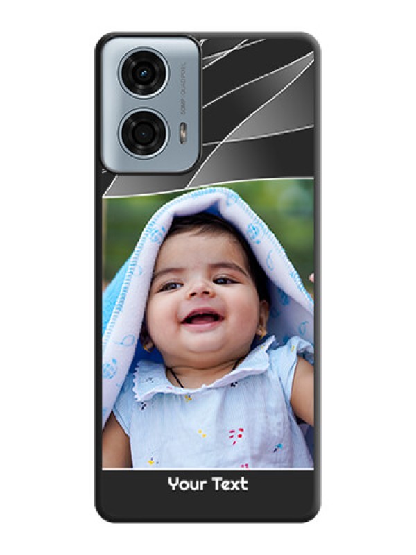 Custom Mixed Wave Lines - Photo on Space Black Soft Matte Mobile Cover - Motorola G24 Power