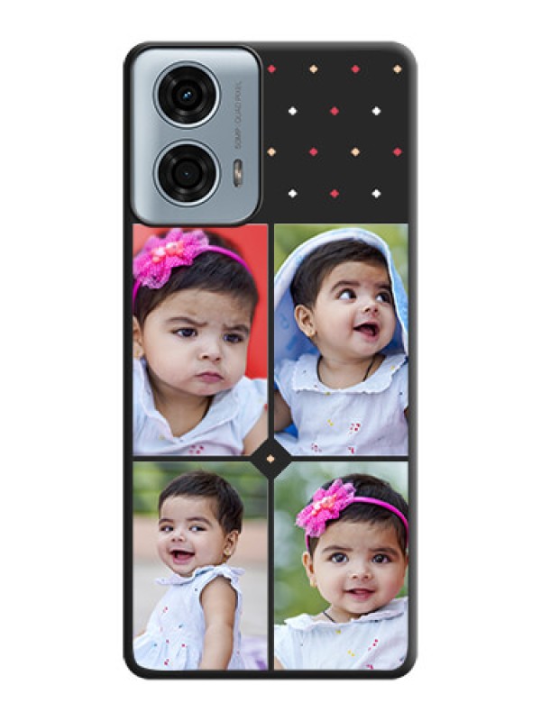 Custom Multicolor Dotted Pattern with 4 Image Holder on Space Black Custom Soft Matte Phone Cases - Motorola G24 Power