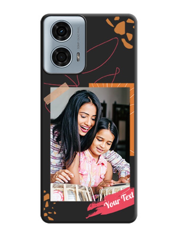 Custom Orange Photo Frame on Space Black Custom Soft Matte Phone Back Cover - Motorola G24 Power