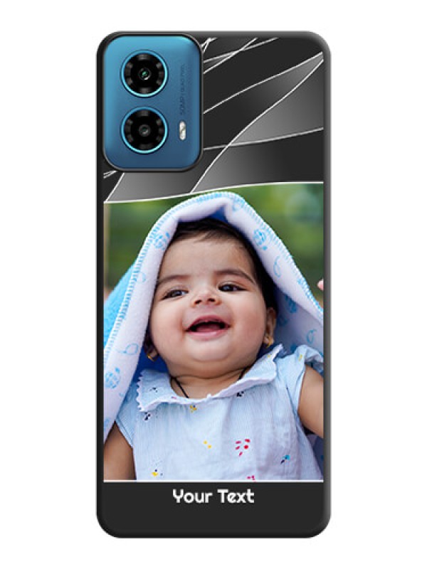 Custom Mixed Wave Lines - Photo on Space Black Soft Matte Mobile Cover - Motorola G34 5G