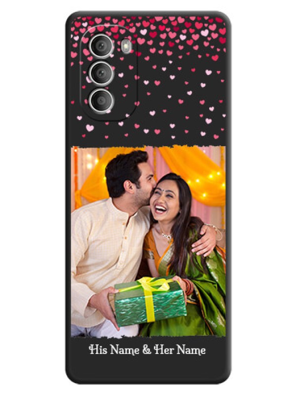 Custom Fall in Love with Your Partner on Photo on Space Black Soft Matte Phone Cover - Motorola G51 5G