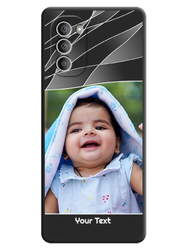 Custom Mixed Wave Lines on Photo on Space Black Soft Matte Mobile Cover - Motorola G51 5G