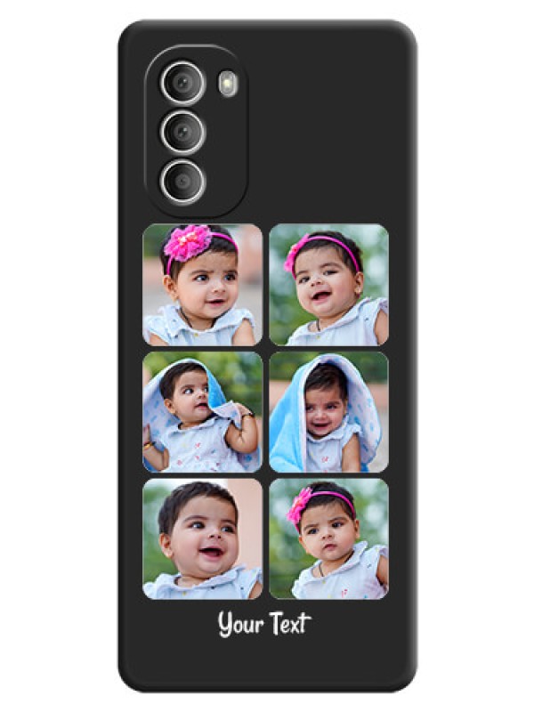 Custom Floral Art with 6 Image Holder on Photo on Space Black Soft Matte Mobile Case - Motorola G51 5G