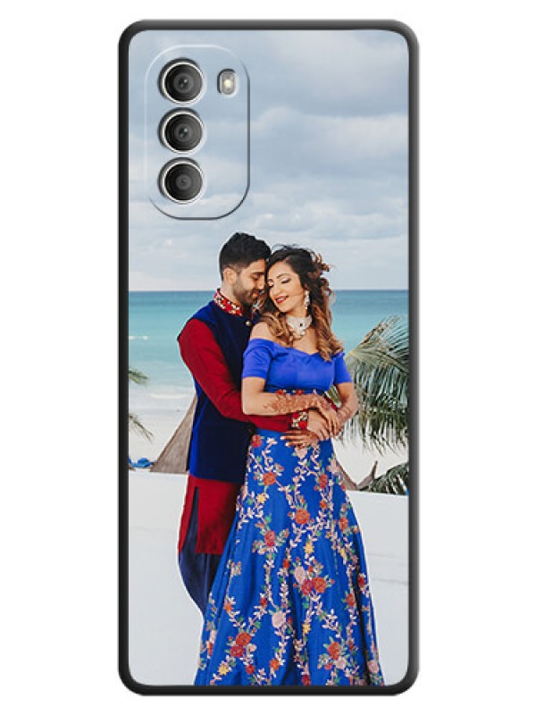 Custom Full Single Pic Upload On Space Black Personalized Soft Matte Phone Covers -Motorola G51 5G