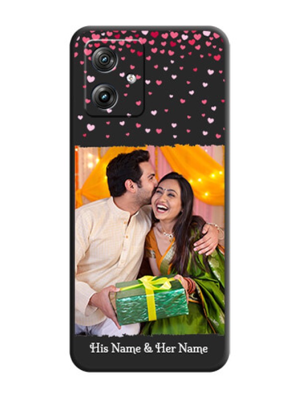 Custom Fall in Love with Your Partner on Photo On Space Black Custom Soft Matte Mobile Back Cover - Motorola G54 5G