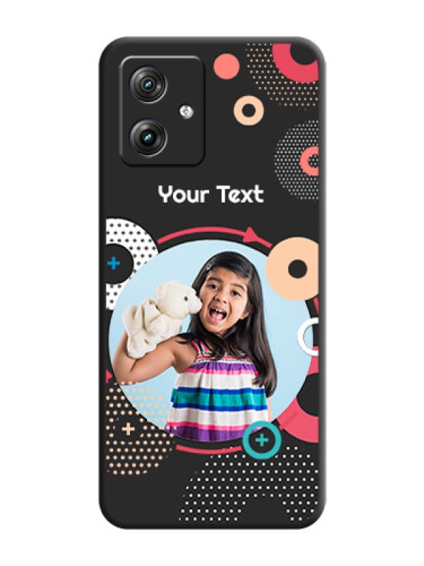 Custom Multicoloured Round Image On Space Black Custom Soft Matte Mobile Back Cover - Motorola G54 5G