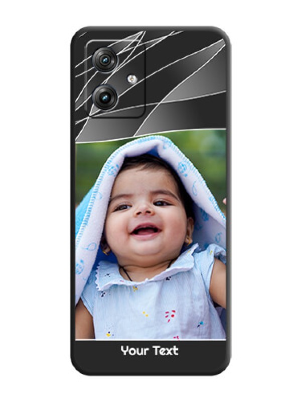 Custom Mixed Wave Lines on Photo On Space Black Custom Soft Matte Mobile Back Cover - Motorola G54 5G
