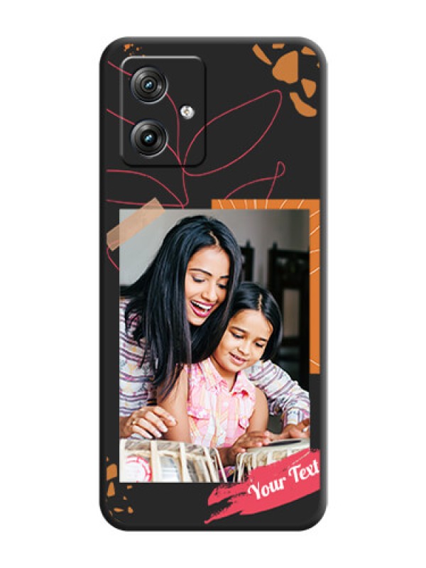 Custom Orange Photo Frame On Space Black Custom Soft Matte Mobile Back Cover - Motorola G54 5G