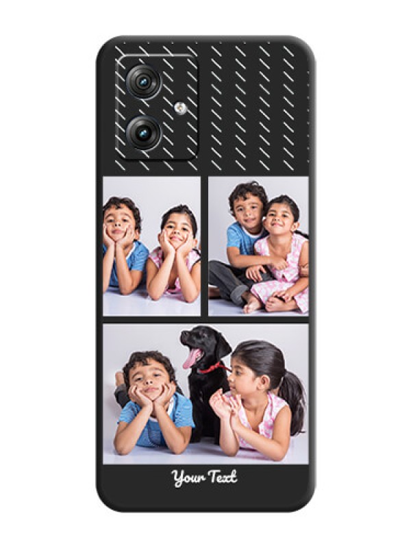 Custom Cross Dotted Pattern with 2 Image Holder on Personalised Space Black Soft Matte Cases - Motorola G64 5G