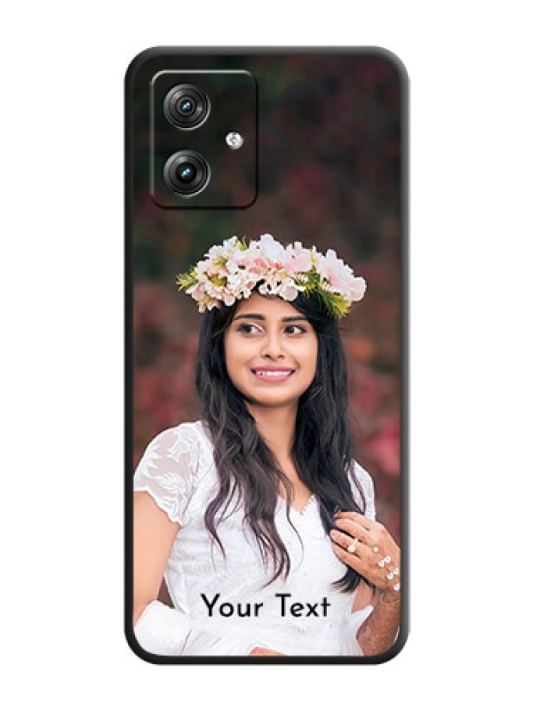 Custom Full Single Pic Upload With Text On Space Black Personalized Soft Matte Phone Covers - Motorola G64 5G