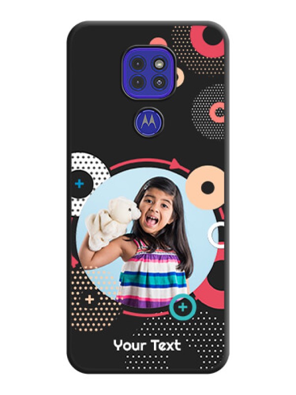 Custom Multicoloured Round Image on Personalised Space Black Soft Matte Cases - Motorola G9
