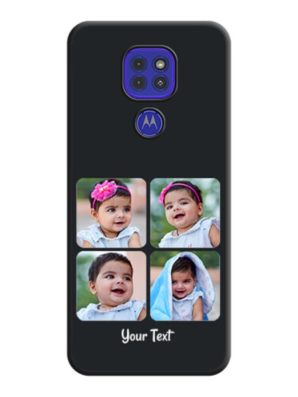 Custom Floral Art with 6 Image Holder on Photo on Space Black Soft Matte Mobile Case - Motorola G9