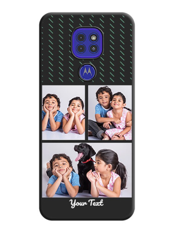 Custom Cross Dotted Pattern with 2 Image Holder  on Personalised Space Black Soft Matte Cases - Motorola G9