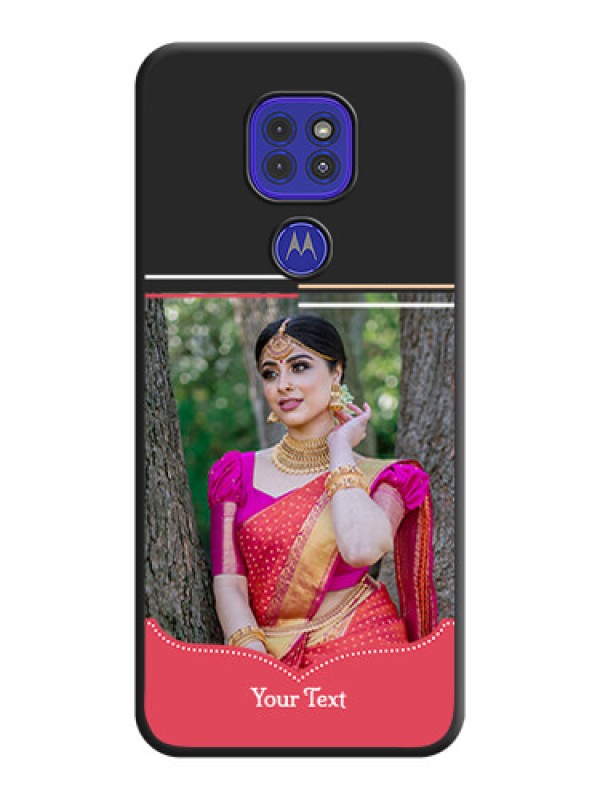 Custom Classic Plain Design with Name on Photo on Space Black Soft Matte Phone Cover - Motorola G9