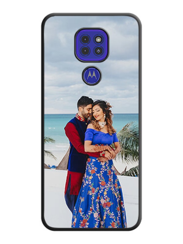 Custom Full Single Pic Upload On Space Black Personalized Soft Matte Phone Covers -Motorola G9