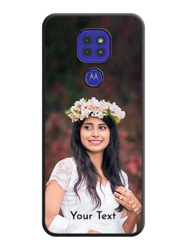 Custom Full Single Pic Upload With Text On Space Black Personalized Soft Matte Phone Covers -Motorola G9