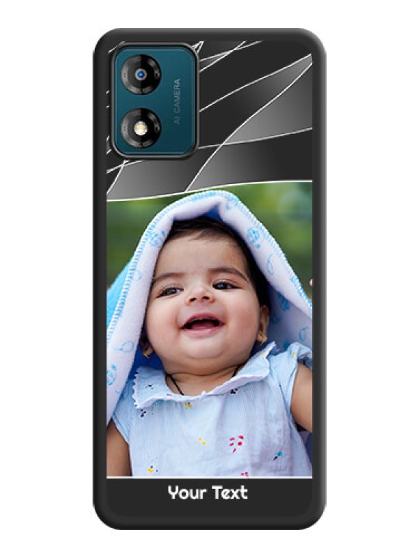 Custom Mixed Wave Lines on Photo on Space Black Soft Matte Mobile Cover - Motorola Moto E13
