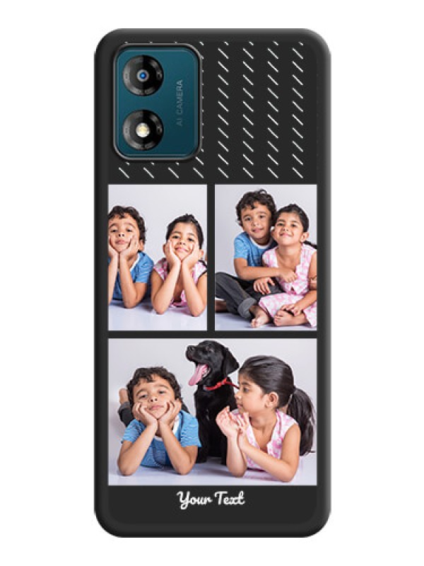 Custom Cross Dotted Pattern with 2 Image Holder  on Personalised Space Black Soft Matte Cases - Motorola Moto E13