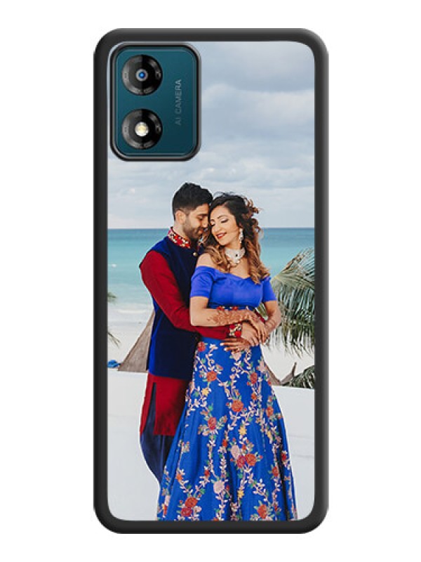 Custom Full Single Pic Upload On Space Black Personalized Soft Matte Phone Covers -Motorola Moto E13