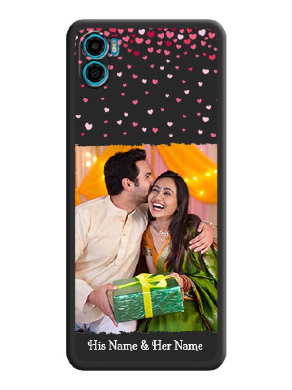Custom Fall in Love with Your Partner  on Photo on Space Black Soft Matte Phone Cover - Motorola Moto E22s