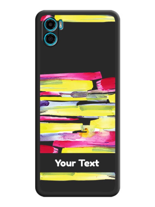 Custom Brush Coloured on Space Black Personalized Soft Matte Phone Covers - Motorola Moto E22s