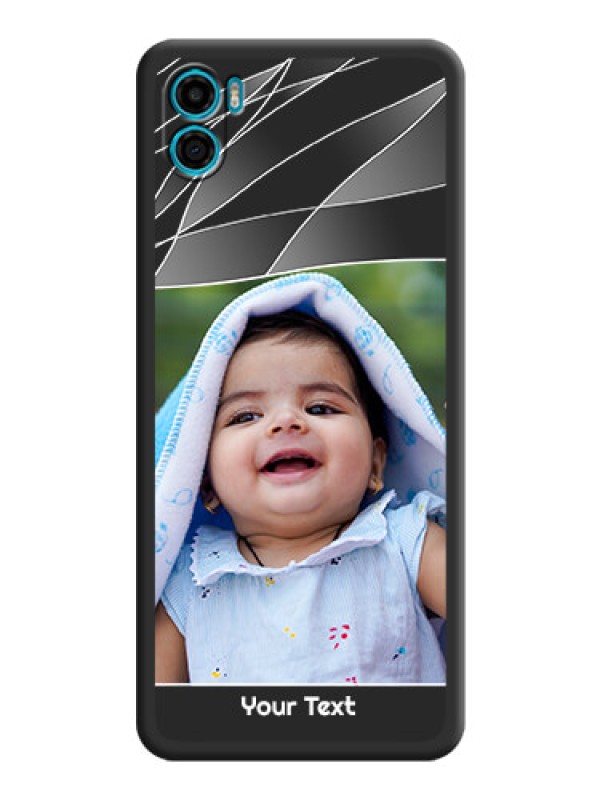 Custom Mixed Wave Lines on Photo on Space Black Soft Matte Mobile Cover - Motorola Moto E22s