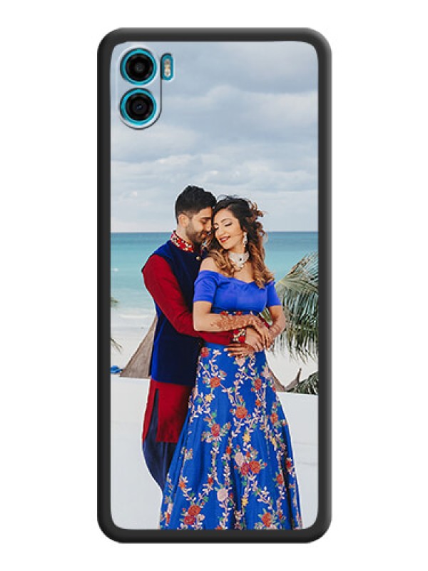 Custom Full Single Pic Upload On Space Black Personalized Soft Matte Phone Covers -Motorola Moto E22S