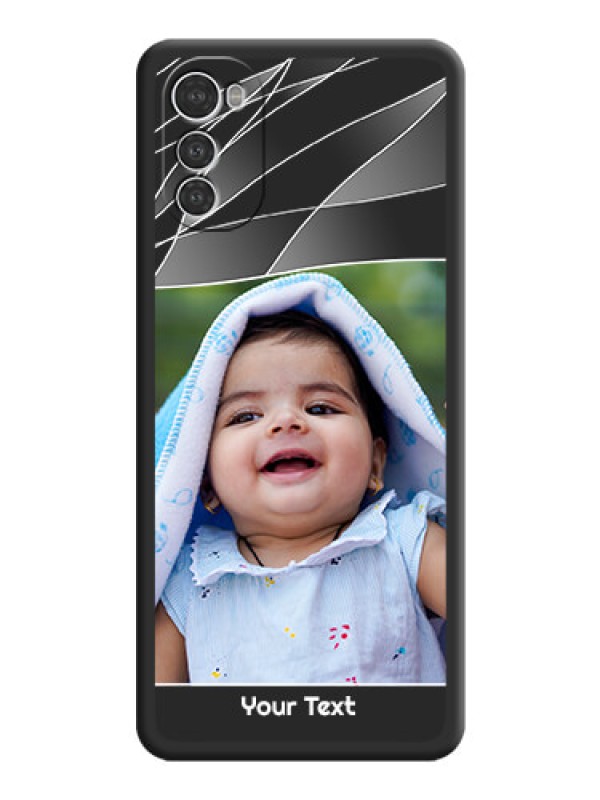 Custom Mixed Wave Lines on Photo on Space Black Soft Matte Mobile Cover - Motorola Moto E32s