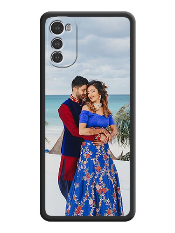 Custom Full Single Pic Upload On Space Black Personalized Soft Matte Phone Covers -Motorola Moto E32S