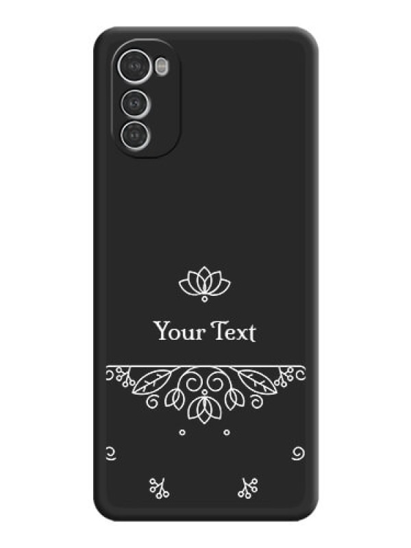 Custom Lotus Garden Custom Text On Space Black Personalized Soft Matte Phone Covers -Motorola Moto E32S