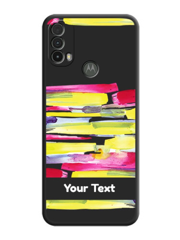 Custom Brush Coloured on Space Black Personalized Soft Matte Phone Covers - Moto E40