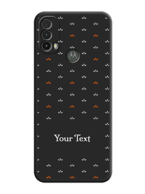 Custom Simple Pattern With Custom Text On Space Black Personalized Soft Matte Phone Covers -Motorola Moto E40