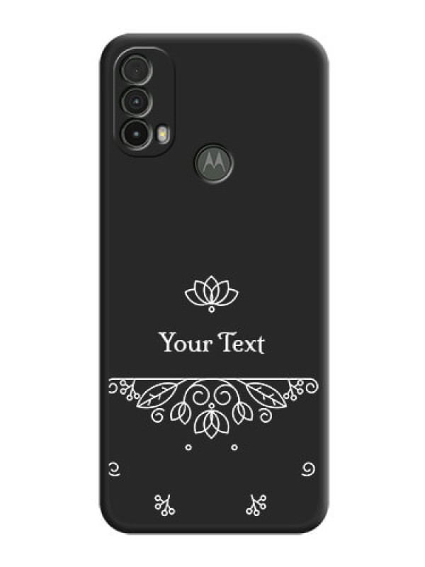 Custom Lotus Garden Custom Text On Space Black Personalized Soft Matte Phone Covers -Motorola Moto E40