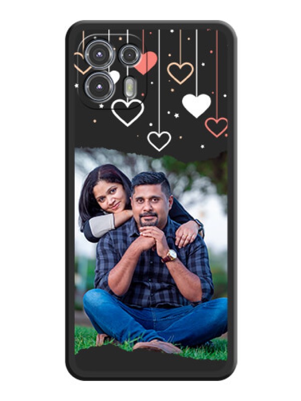 Custom Love Hangings with Splash Wave Picture on Space Black Custom Soft Matte Phone Back Cover - Moto Edge 20 Fusion 5G
