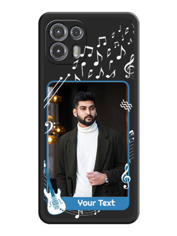 Custom Musical Theme Design with Text on Photo on Space Black Soft Matte Mobile Case - Moto Edge 20 Fusion 5G
