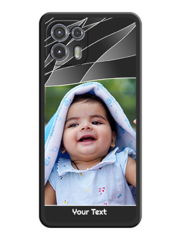 Custom Mixed Wave Lines on Photo on Space Black Soft Matte Mobile Cover - Moto Edge 20 Fusion 5G