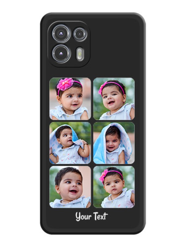 Custom Floral Art with 6 Image Holder on Photo on Space Black Soft Matte Mobile Case - Moto Edge 20 Fusion 5G