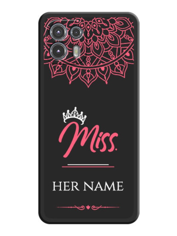Custom Mrs Name with Floral Design on Space Black Personalized Soft Matte Phone Covers - Moto Edge 20 Fusion 5G