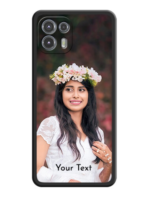 Custom Full Single Pic Upload With Text On Space Black Personalized Soft Matte Phone Covers -Motorola Moto Edge 20 Fusion 5G