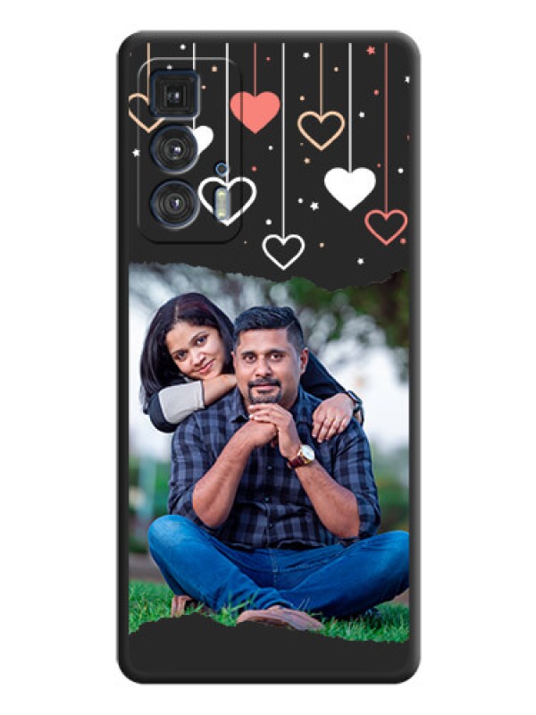 Custom Love Hangings with Splash Wave Picture on Space Black Custom Soft Matte Phone Back Cover - Moto Edge 20 Pro