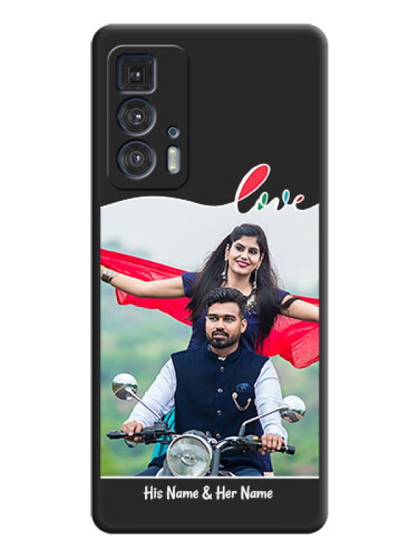 Custom Fall in Love Pattern with Picture on Photo on Space Black Soft Matte Mobile Case - Moto Edge 20 Pro