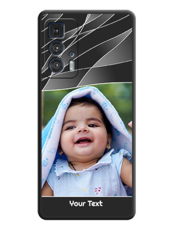 Custom Mixed Wave Lines on Photo on Space Black Soft Matte Mobile Cover - Moto Edge 20 Pro