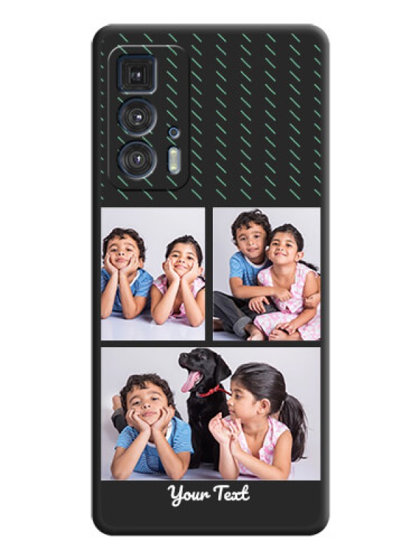 Custom Cross Dotted Pattern with 2 Image Holder  on Personalised Space Black Soft Matte Cases - Moto Edge 20 Pro