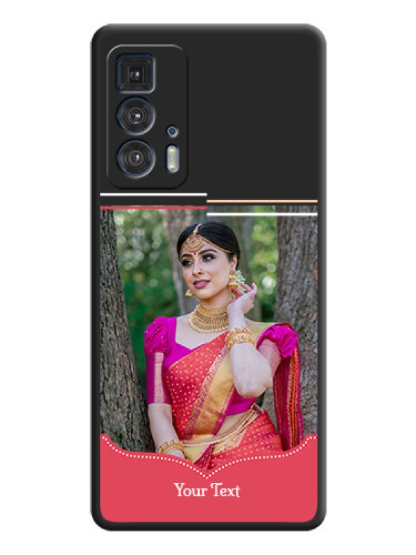 Custom Classic Plain Design with Name on Photo on Space Black Soft Matte Phone Cover - Moto Edge 20 Pro