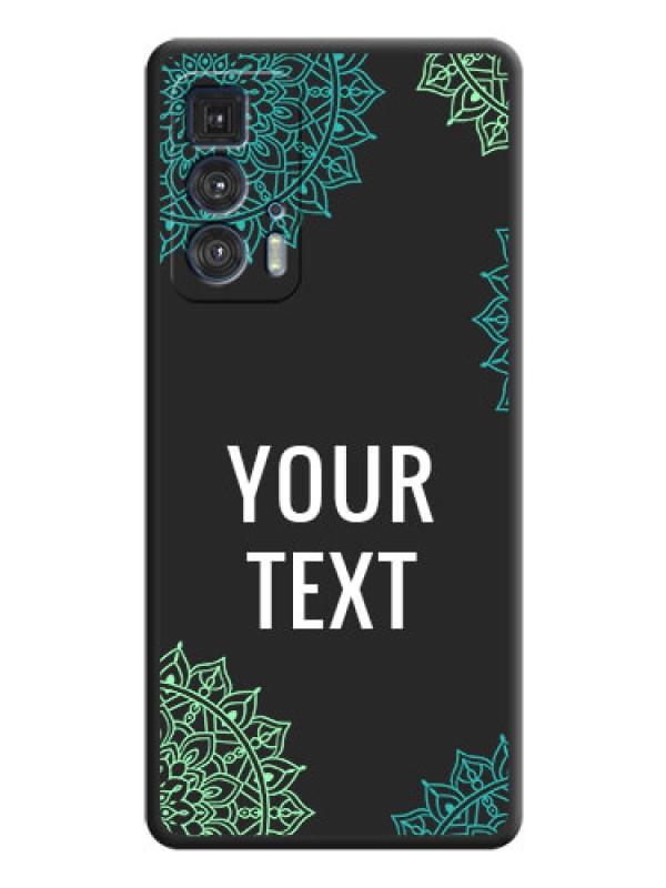 Custom Your Name with Floral Design on Space Black Custom Soft Matte Back Cover - Moto Edge 20 Pro