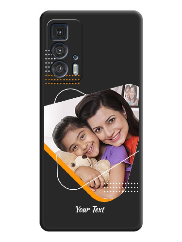 Custom Yellow Triangle on Photo on Space Black Soft Matte Phone Cover - Moto Edge 20 Pro