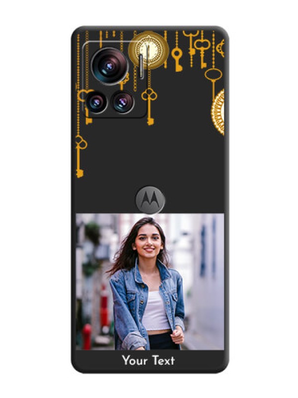 Custom Decorative Design with Text on Space Black Custom Soft Matte Back Cover - Motorola Moto Edge 30 Ultra