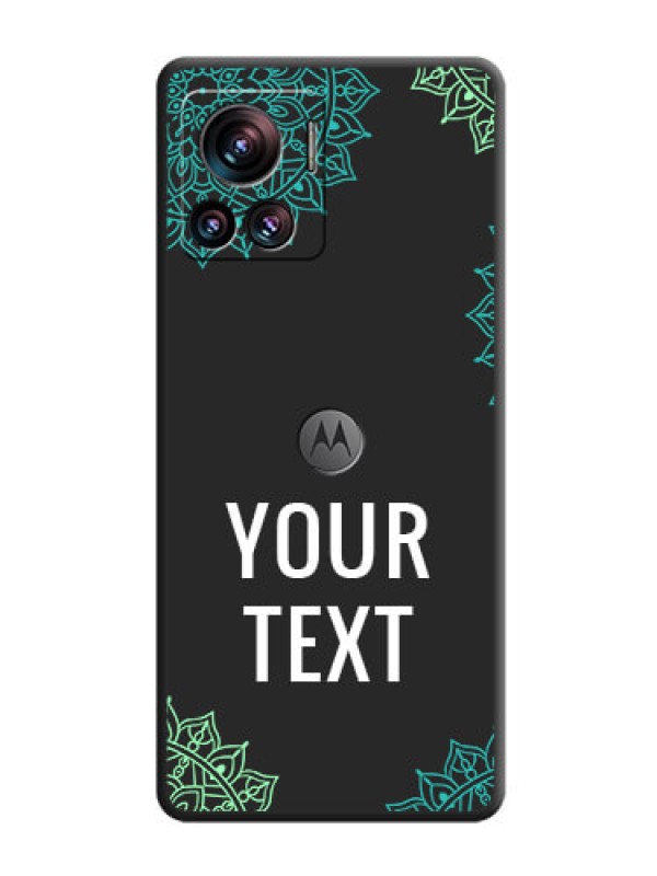 Custom Your Name with Floral Design on Space Black Custom Soft Matte Back Cover - Motorola Moto Edge 30 Ultra