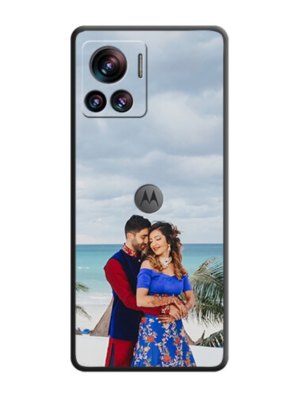 Custom Full Single Pic Upload On Space Black Personalized Soft Matte Phone Covers -Motorola Moto Edge 30 Ultra