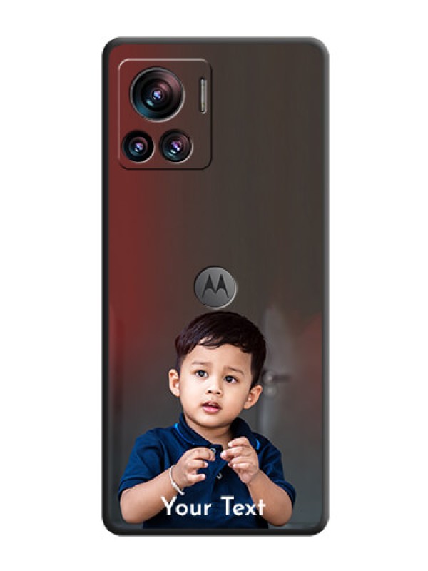 Custom Full Single Pic Upload With Text On Space Black Personalized Soft Matte Phone Covers -Motorola Moto Edge 30 Ultra